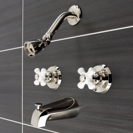 Kingston Brass KB246PXPN Tub and Shower Faucet, Polished Nickel KB246PXPN